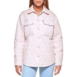 Levi's Women's Quilted Shirt Jacket Shacket Peach Blossom Pink Plus Size XXL NWT